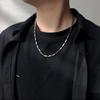 Colar de Aço Titânio Rombus Estilo Ins Street Tendência Estiloso Nicho Versátil Estilo Simples Joias Hip-Hop Masculinas Versátil