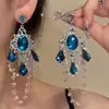 Pendientes de Diamantes Brillantes Estilo Palacio Retro, Diseño de Nicho, Elegantes, con Estilo, Exquisitos, Ligeros, Lujosos, Exagerados y Versátiles