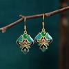 Pendientes Elyuan S925 de plata con incrustaciones de aguja de ágata natural y calcedonia, pendientes de esmalte Ruyi, pendientes populares en TikTok