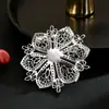 Broche Vazado Exquisitamente Esculpido, Corsage de Flor de Jasmim Roxa, Acessório de Roupa com Zircônia, Alfinete Vintage, Acessório Delicado Totalmente de Zircônia, Presente