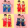 Traje de Baloncesto Infantil Niños y Niñas Estampado Número Jardín de Infancia Estudiantes de Primaria China No.23 Manga Corta Jersey de Competición