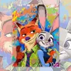 Zootopia Pintura al Óleo Digital DIY Dibujos Animados Pintado a Mano Pintura al Óleo Colorida Graffiti Hecho a Mano Decoración Pintura para Colgar