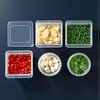Caja de Conservación para Cebolleta Cocina Jengibre Ajo Cilantro Refrigerador Plástico con Tapa Fruta Japón Drenaje Sellado Caja de Almacenamiento para Rodajas de Jengibre