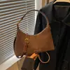 Bolso de Terciopelo Gamuzado para Mujer 2026 Nuevo Otoño Retro Merade Tacto de Alta Gama Bolso de Mano Bolso de Hombro Único Cruzado para Salir