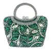 Bolsa de Festa Transfronteiriça Nova Incrustada de Diamantes Bolsa Vertical de Ombro Único Transversal Bolsa Feminina Banquete Europeu e Americano Bolsa Clutch de Mão Totalmente Cravejada de Diamantes