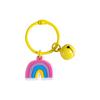 Estilo Ins Arc Iris de Arcilla Blanda Llavero Pequeño Fresco Corazón de Niña Accesorios para Bolsos Regalo para Estudiante de Primaria Decoración Colgante