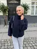 Ropa de Mujer Nueva Otoño e Invierno 2026 Europea y Americana Transfronteriza Amazon Elegante Abrigo de Lana con Cuello Alto Botones y Mangas Largas