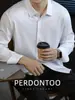 [Alta Qualidade Duplamente Mercerizado] Camisa Masculina de Manga Longa em Liocel Antibacteriano Toque Suave 7A, Camisa Formal Minimalista Slim-Fit para Negócios