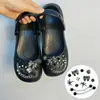 Accesorios para zapatos tipo ballet perforados DIY, accesorios de perlas y pedrería, hebillas de zapato desmontables de alta gama y decoraciones para la superficie del zapato