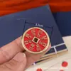 Moedas estilo antigo, artesanato vintage de latão, moedas antigas vermelho-cinábrio, pingentes de dinheiro fantasma de montanha, pingentes de dinheiro Bagua estilo chinês