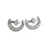Aretes de Titanio F136 Aleación de Titanio Luna Creciente Circonita, Aretes para Cartílago de Oreja, Aretes para Labio de Aleación de Titanio G23, Joyería para Piercings Corporales