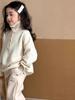 Suéter Niñas Invierno Niños Camiseta de Punto Cuello Alto Estilo Occidental Ropa de Invierno Niños Grandes Engrosado Estilo Occidental Camiseta Base Top con Botones