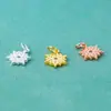 Plata de Ley S925 Zirconia Cúbica Totalmente Incrustada Estrella Brillante Colgante Pequeño Pendientes de Estrella DIY Colgante de Pulsera Accesorios de Joyería