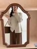 Tienda de puesto coreana Dongdaemun chaqueta de solapa de doble cremallera más vendida suéter grueso de punto para mujer