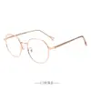 Montura de gafas de metal retro de diseño para mujer, estilo coreano, look natural moderno, que cubre gran parte del rostro, apta para lentes recetados, G9003 al por mayor