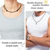 Collar de Cuerda de Cuero para Mujer Hebilla de Collar Cadena Doble Trenzada Sólida Cadena Ajustable Joyería Minimalista,