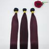 Venda Direta Tira de Cabelo Cabelo Humano Real Cortina Cabelo Liso Onda Corporal 1B/99J# Degradê Raiz Profunda Vinho Tinto Tira de Cabelo