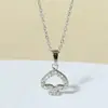 Accesorios de Colgante de Collar de Amor en Forma de Corazón de Acero de Titanio para Mujer, Apilable, Estilo de Alta Gama Otoño e Invierno, Cadena para Clavícula de Acero Inoxidable Incrustada con Circonita