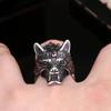 Europa y Estados Unidos comercio exterior transfronterizo joyería plata tailandesa estado de ataque cabeza de lobo tridimensional metal pesado rock hipster anillo de apertura