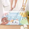 Alfombra de Piso de Franela con Animales Lindos de Dibujos Animados, Alfombra Absorbente Antideslizante para Puerta de Baño, Felpudo para Pies de Baño, Suministro Directo del Fabricante