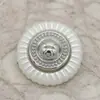 Botones de Resina y Metal de Doble Material Estilo Chanel para Tops de Punto, Cárdigans y Vestidos de Mujer, Botones Perla Blanca Cosidos a Mano