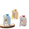 Botella de agua de viaje tipo cápsula para mascotas, 300ML, vaso plegable de silicona para exteriores, botella de agua para perros