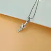 Pingente Cruz Caveira Espada Prata de Lei s925 Tendência da Moda Hip Hop Corrente para Camiseta Suéter Masculino e Feminino Estilo ins