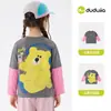 Dibujo Animado en la EspaldaRopa Infantil Dudu Camiseta Infantil Primavera Tops para Niñas Ropa Elegante para Niños Tendencia de Moda de Primavera