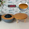 Nuevo Estufa de Barbacoa de Carbón Juego de Té Mesa Integrada Rural Calefacción Exterior de Patio Mesa de Café para el Hogar