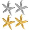 Pendientes de acero inoxidable 304 con diseño de estrella de mar, estilo europeo y americano, con diseño de nicho para mujer, de metal de 18 quilates y diseño avanzado.