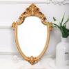 Espejo colgante de pared estilo europeo con diseño de palacio retro en relieve, espejo decorativo para el hogar, espejo de maquillaje de escritorio, espejo colgante decorativo para baño.