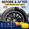 KineShineX Pasta para Brillo de Neumáticos de Coche Cera para Neumáticos Agente de Brillo Negro Potente Removedor de Manchas, Mantenimiento, Antienvejecimiento, Brillo Duradero