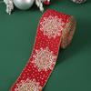 Venda Quente Transfronteiriça Fita de Natal com Borda de Arame Fita de Natal Decoração de Feriado Fita Estampada Fita com Laço