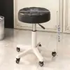 Taburete de Belleza con Ruedas, Silla para Barbería, Silla Especial Elevable para Salón de Belleza, Silla Giratoria Ajustable, Taburete Redondo, Silla para Peluquería y Manicura