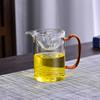 Mango de Vidrio Engrosado Resistente al Calor Vidrio de Borosilicato Alto Filtro de Té Transparente Taza de Té para Uso Doméstico