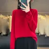 Suéter de tricô paraquedas com gola semi-alta, sem costuras e confortável, design de gola único, versátil para o outono e inverno no trajeto para o trabalho