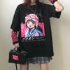 Camiseta Estilo Coreano Doce e Descolada Roupa Feminina 2025 Verão Estudante Solta Casal Estilo Harajuku Camiseta Dark Girl Tops Femininos