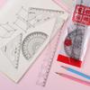 Set de Reglas para Estudiantes Destacados, Regla Triangular, Set de Reglas, Materiales de Aprendizaje para Niños de Primaria, Set de Cuatro Piezas de Papelería, Regla de Bolsillo