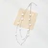 Collar NK-358 de Doble Capa con Goteo de Aceite Blanco Cadena para Suéter de Otoño e Invierno Moda Femenina Versátil Estilo Coreano Joyería Decorativa Colgante