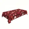 Mantel de Mesa Rectangular con Corazón Rosa para el Día de San Valentín de Amazon Transfronterizo a Prueba de Salpicaduras Fácil de Limpiar Mantel de PE para el Día de San Valentín