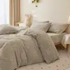 Funda de edredón de felpa con lazo color crema estilo Ins, pieza única 150x200cm, funda de edredón cálida de terciopelo de leche para otoño e invierno