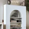 Gabinete Decorativo de Lareira Estilo Francês, Gabinete de Exibição Branco e Preto Estilo Americano para Sala de Transmissão ao Vivo, Gabinete de Entrada Estilo Nórdico para Pousadas