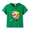 Camiseta Infantil Rei Macaco Meninos Manga Curta Algodão 2023 Nova Roupa Infantil Verão Top Leve Camisa de Gola Redonda de Verão