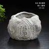 Vaso de Flor de Rocha Vulcânica de Hainan Grama Moeda Grama Moeda Vaso de Flor Hidropônico Pedra de Imitação Bonsai Suporte de Flor de Cerâmica Criativo Sem Furos