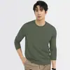 Camiseta de Manga Larga para Hombre de Algodón Modal Tencel, Nuevo Estilo Otoño 2026, Blanca, Top Versátil de Capa Base para Primavera y Otoño