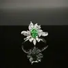 Anillo Princesa Estilo Europeo y Americano S925 Flor de Hielo Fresca Corte Diamante de Alto Carbono Anillo de Moda Elegante para Mujer Super Brillante