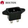 Pie de remachado AC-04 10A250V asiento en forma de pasador de tres patas enchufe de interfaz de alimentación de cocina eléctrica y coche a batería