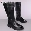 Botas de Hombre Otoño e Invierno Retro para Exteriores Botas de Hombre Estilo Británico Botas de Trabajo Botas de Cuero para Hombre de Caña Alta
