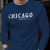 Camiseta de Manga Larga de Moda para Hombre con Estampado de Letras, Nueva para Verano, Camiseta Casual de Cuello Redondo