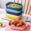 Plato de cerámica para hornear, tazón de arroz horneado con queso, horno microondas, plato y fuente de comida nórdica occidental para horno, tazón para hornear doméstico